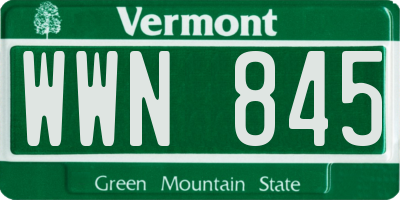 VT license plate WWN845