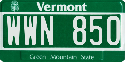 VT license plate WWN850