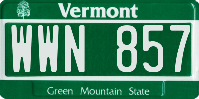 VT license plate WWN857