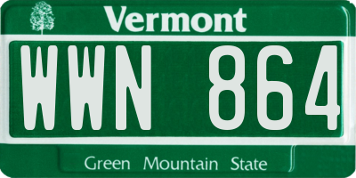 VT license plate WWN864