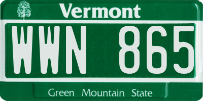 VT license plate WWN865