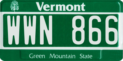 VT license plate WWN866