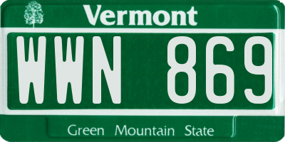 VT license plate WWN869