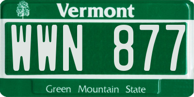 VT license plate WWN877
