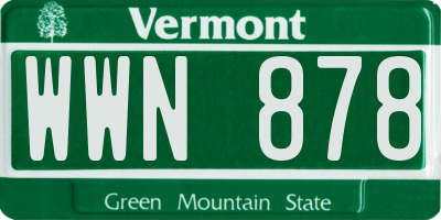 VT license plate WWN878