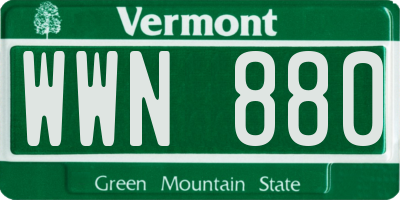 VT license plate WWN880
