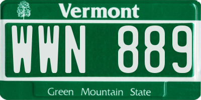 VT license plate WWN889