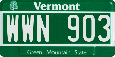 VT license plate WWN903
