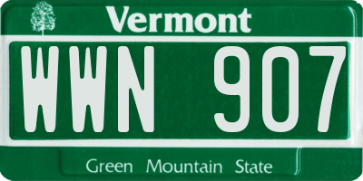 VT license plate WWN907