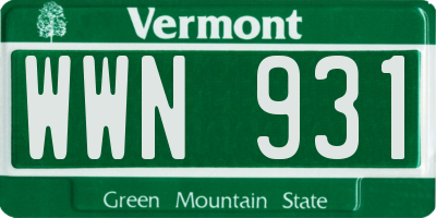 VT license plate WWN931