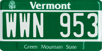 VT license plate WWN953