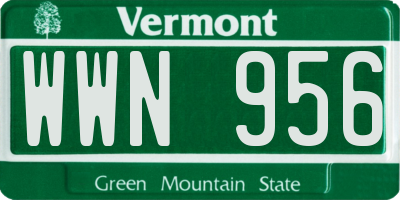VT license plate WWN956