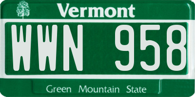 VT license plate WWN958