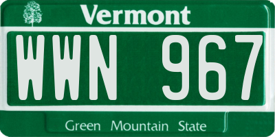 VT license plate WWN967