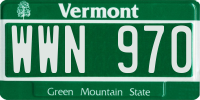 VT license plate WWN970