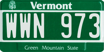 VT license plate WWN973