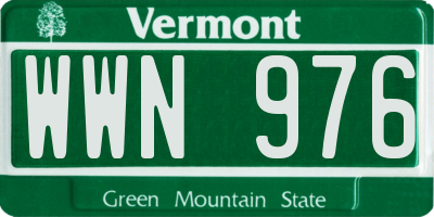 VT license plate WWN976