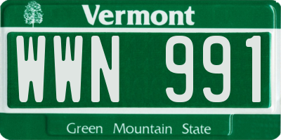 VT license plate WWN991