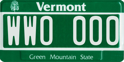 VT license plate WWO000