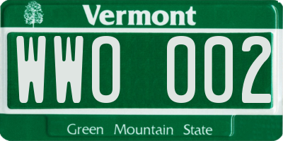 VT license plate WWO002