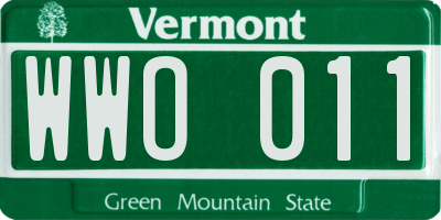 VT license plate WWO011