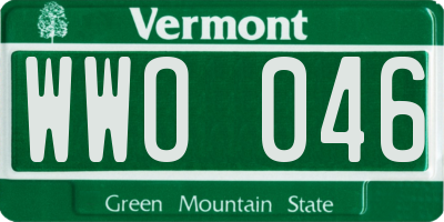 VT license plate WWO046