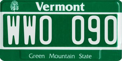 VT license plate WWO090