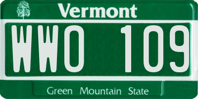 VT license plate WWO109