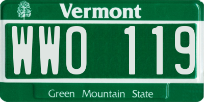 VT license plate WWO119