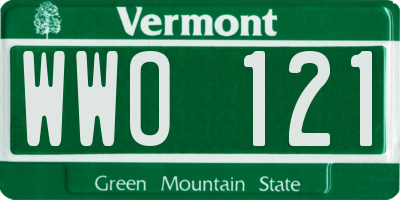 VT license plate WWO121