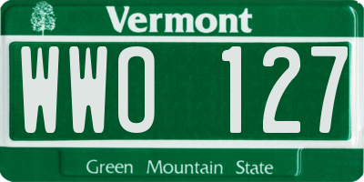 VT license plate WWO127