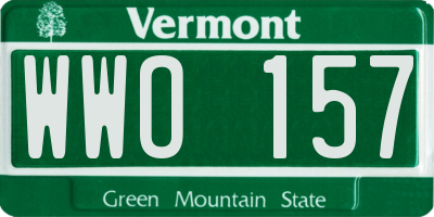 VT license plate WWO157