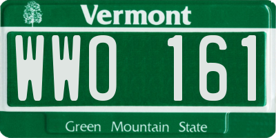 VT license plate WWO161