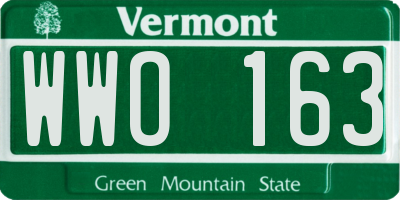 VT license plate WWO163