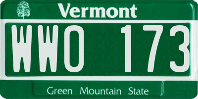 VT license plate WWO173
