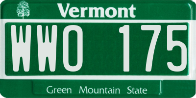 VT license plate WWO175
