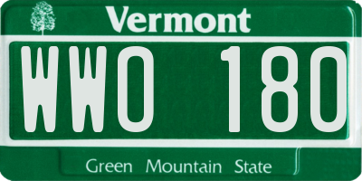 VT license plate WWO180