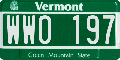 VT license plate WWO197