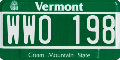 VT license plate WWO198
