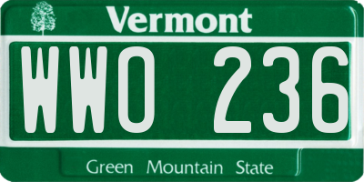 VT license plate WWO236