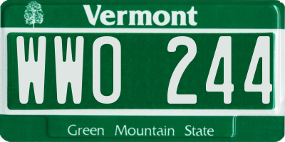 VT license plate WWO244