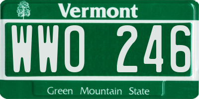VT license plate WWO246