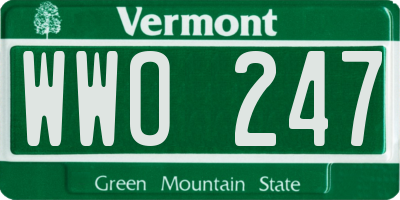 VT license plate WWO247