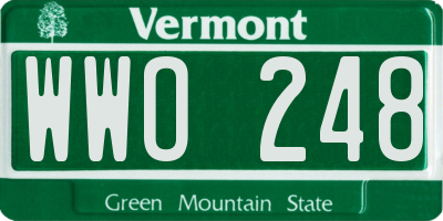 VT license plate WWO248