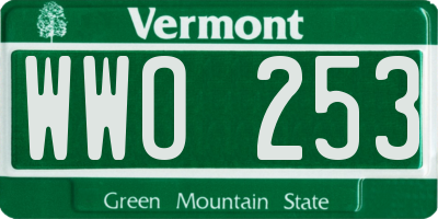 VT license plate WWO253
