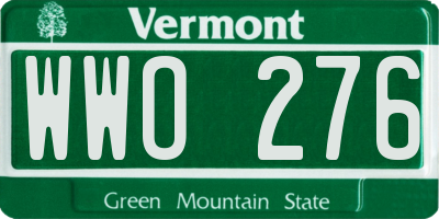 VT license plate WWO276