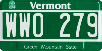 VT license plate WWO279