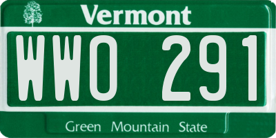 VT license plate WWO291