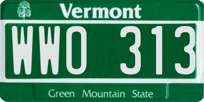 VT license plate WWO313