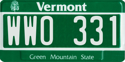 VT license plate WWO331